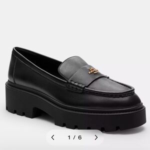 Coach Black Chunky Loafers